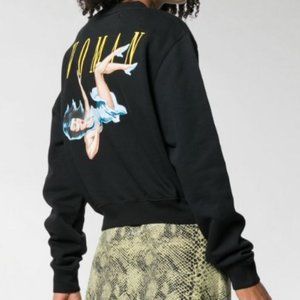 Off-White c/o Virgil Abloh No Doubt Sweatshirt Black Crew Neck SZ XXS.